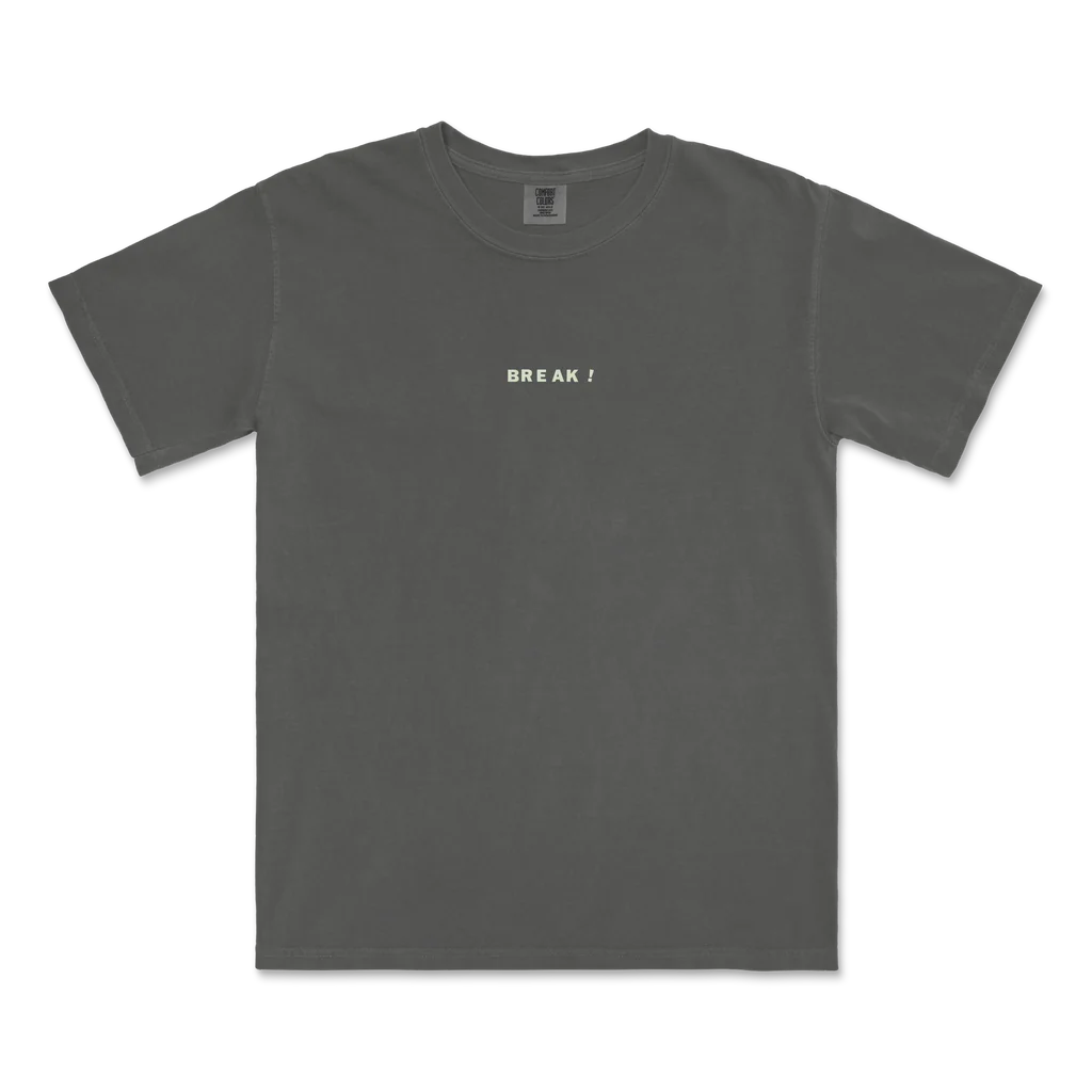 Break / Embroidered Faded Black T-Shirt