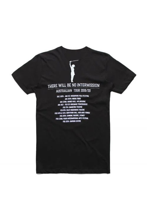 Amanda Palmer There Will Be No Intermission T-Shirt w/Dateback. Illustrated by Hannah Littke